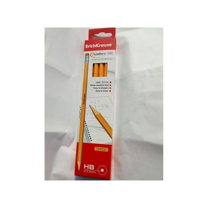 Generic Amber 101 Hb Black Lead Pencil With Eraser 12 Pcs In Box