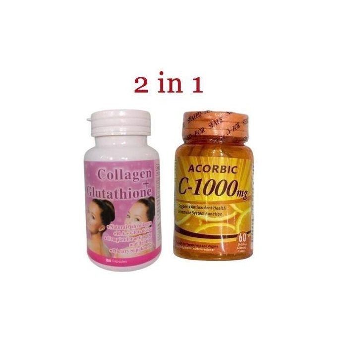 Duozi Collagen + Glutathione & Acorbic Vitamin C - 1000mg