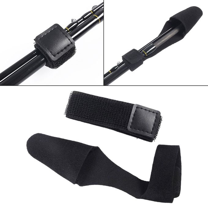 Generic 2x Fishing Rod Tip Cover Rod Tie Fastening Strap Set For
