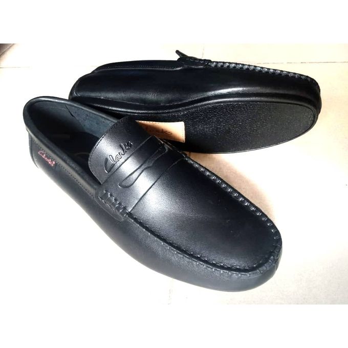 clarks black loafers mens