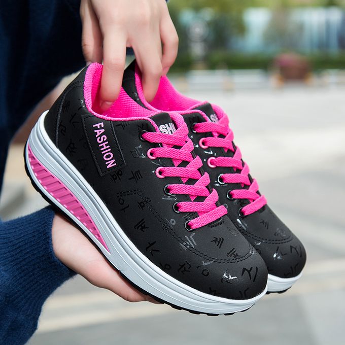 product_image_name-Fashion-2022 Ladies Fashion Casual Sneakers - Black-1