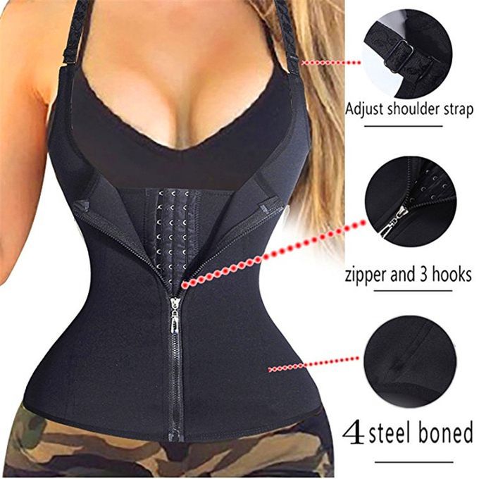 Shop Generic Women Zipper Hook Body Adjustable Shoulder Strap Waist Trainer  Slimming Corset Plus Size Waist Cincher Tummy Control Faja Online