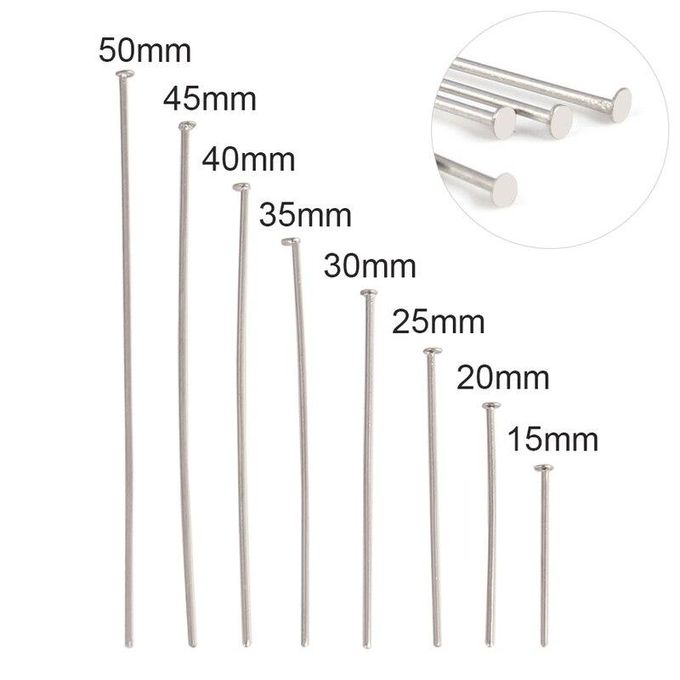 100pcs 316L Stainless Steel Flat Head Pin For Jewelry Making