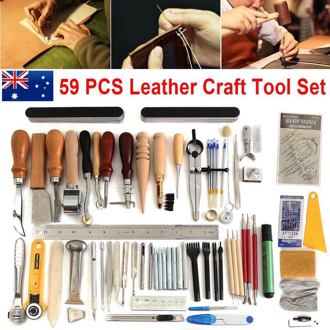 37Pcs Leather Craft Tools Kit Hand Sewing Professional Stitching