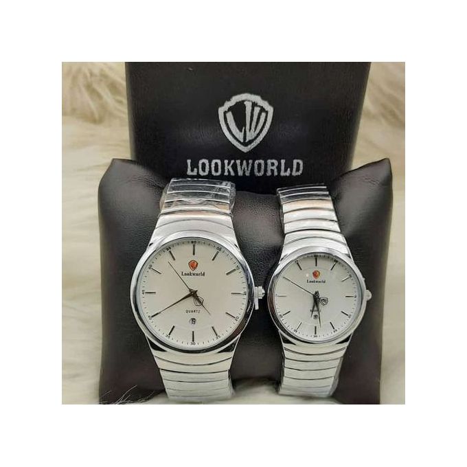 product_image_name-Lookworld-High Quality Water Resistance No Rusting Silver Chain Wristwatch For Real Couple-1