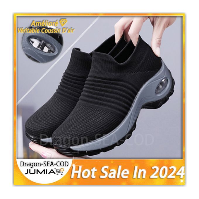 product_image_name-Fashion-2022 Womens Casual Socks Shoes Running Sneakers - Black-1