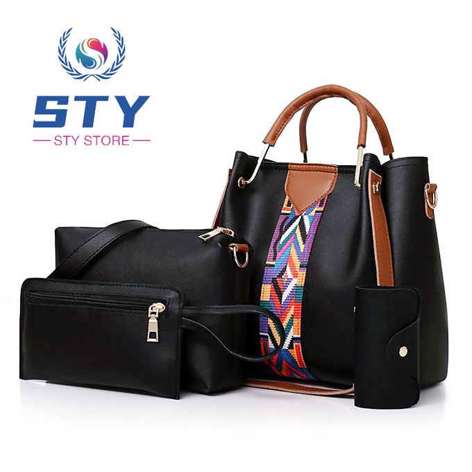 Ladies Clearance Tote Bag Wallet-Black