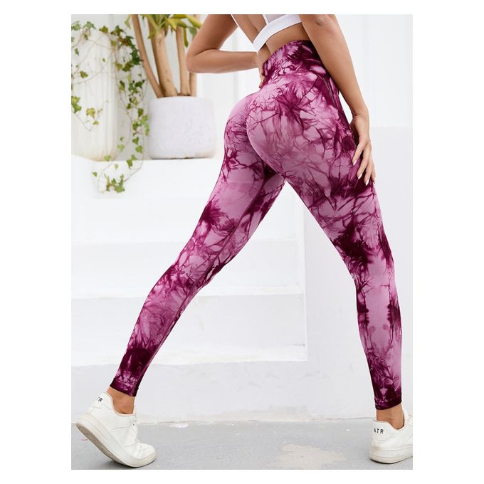 Generic Seamless Yoga Pants For Women Sexy Tie-Dye High Waist Hip-Lifting Running  Fitness Leggings High Elastic Training Sports Clothes