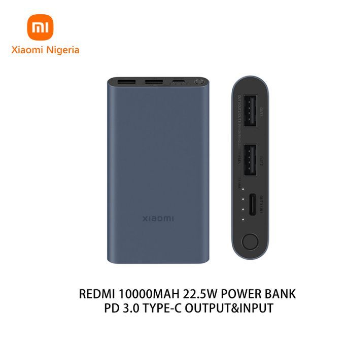 Xiaomi 10000mAh Redmi Power Bank Portable Charger, Dual Input and Output  Ports, 37Wh High Capacity, External Battery Pack Compatible with iPhone