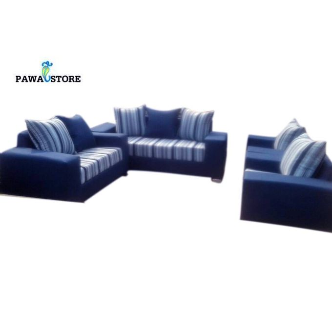 Generic Sweet Blue Striped 7 Seater Sofa Order Now And Get A