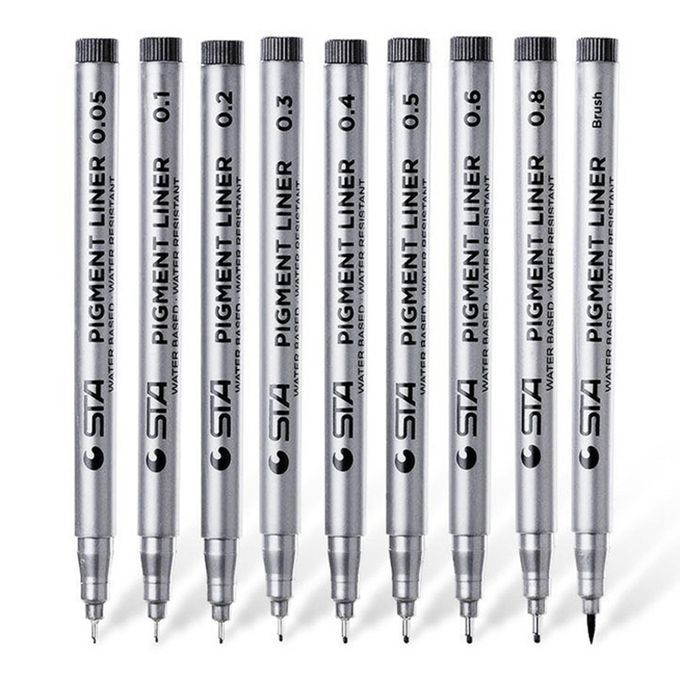 9pcs Black Micro-Pen Fineliner Ink Pens, Pigment Liner Multiliner Pens  Micro Fine Point Drawing Pens For Sketching, Anime, Manga, Artist  Illustration