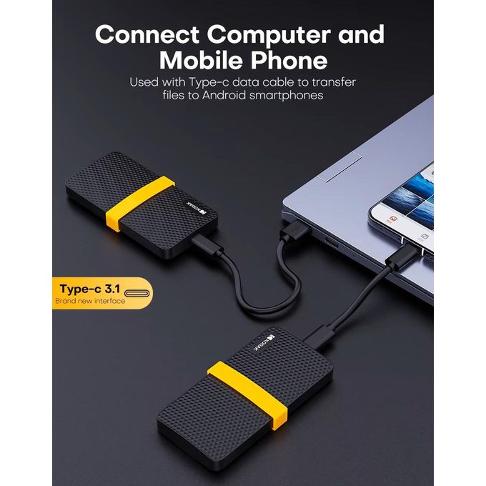 Kodak Portable External SSD X200 1TB With USB-C 3.1 Gen 2
