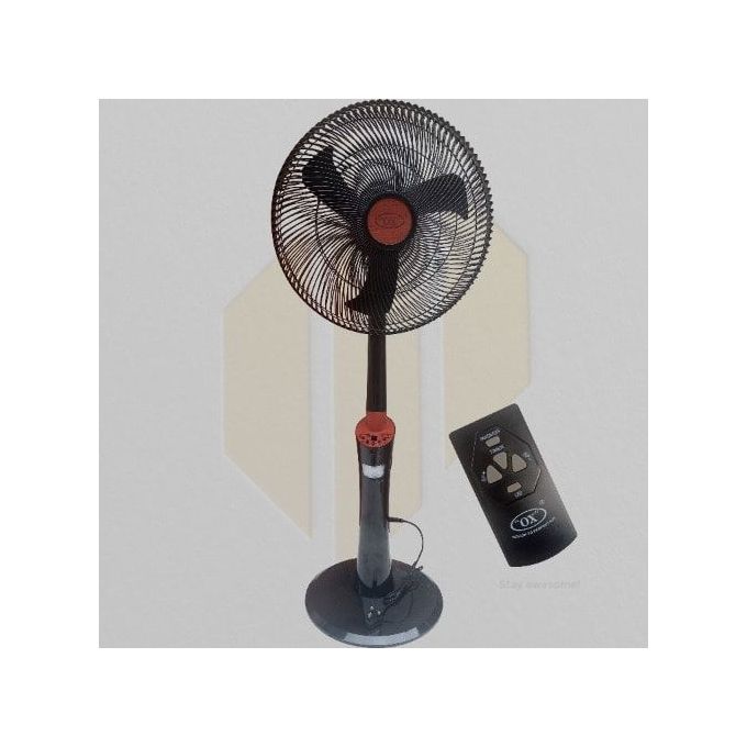 product_image_name-Ox-18" Rechargeable Fan With Remote Control And Led Light-1