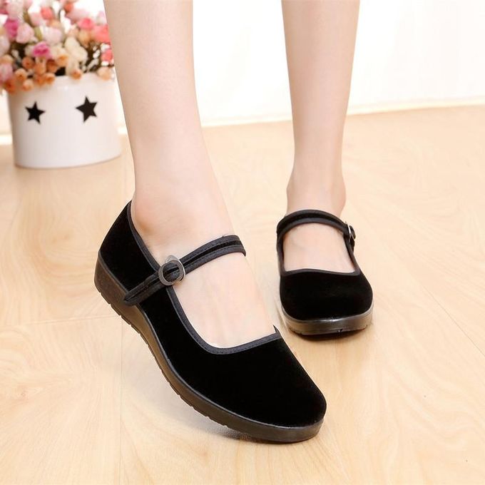 Fashion New Women Lady Chinese Mary Jane Ballerina Work Velvet Shoes ...