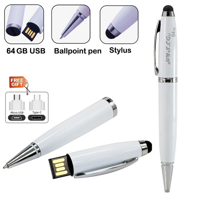 product_image_name-HYSLGjt-64GB OTG Usb Flash Drive+ Ballpoint Pen Stylus Touch White-1