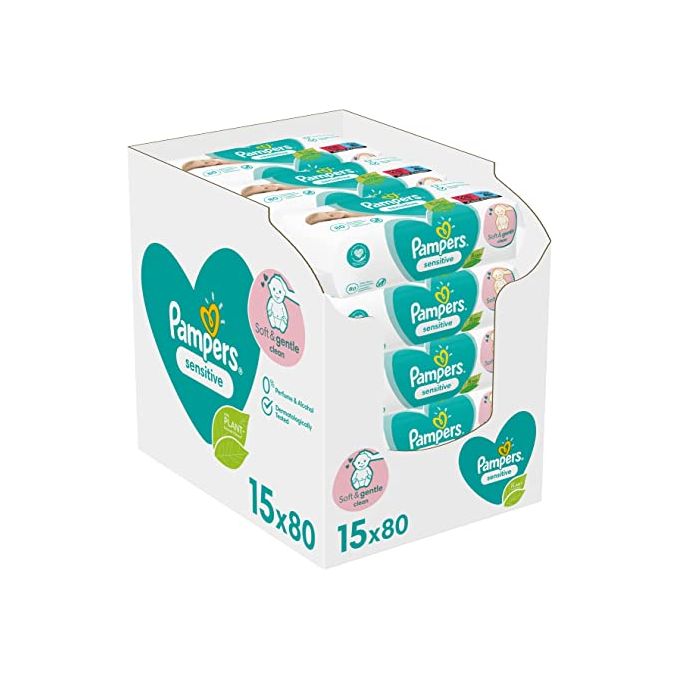 product_image_name-Pampers-Sensitive Newborn Baby Wipes, Fragrance Free,1200 Count-1