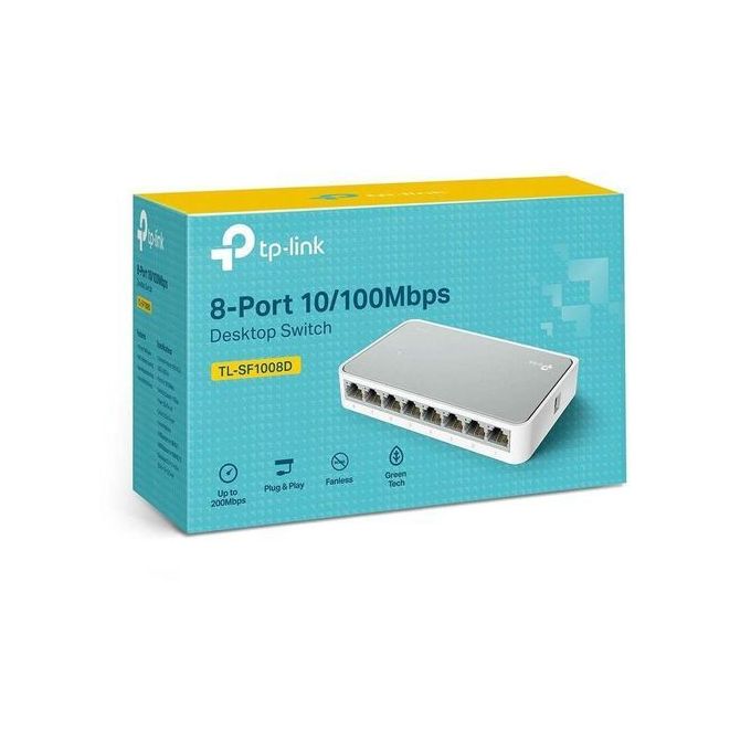 TP-Link 8 Port 10/100Mbps Fast Ethernet Switch | Desktop Ethernet Splitter  | Ethernet Network Hub | Plug and Play | Fanless Quiet | Desktop Design 