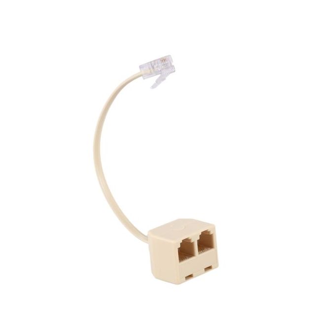 RJ11 6P4C Male to 6P4C Female 2 Way Telephone Splitter Phone