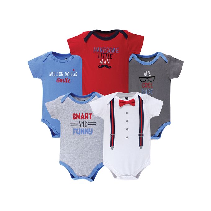 Hudson Baby 5 In 1 Baby Short Sleeve Bodysuit