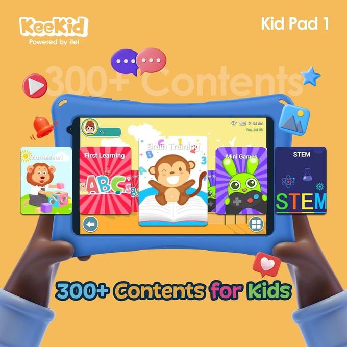 product_image_name-itel-Kid Pad 1 8.0", 64GB ROM + 2GB RAM, 4G, WIFI Children Tablet-4