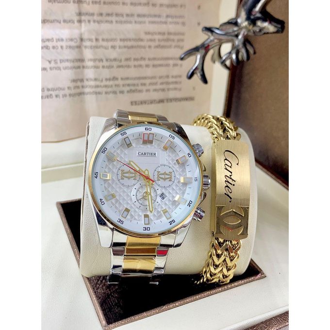 Classic unisex wrist watch with bracelet