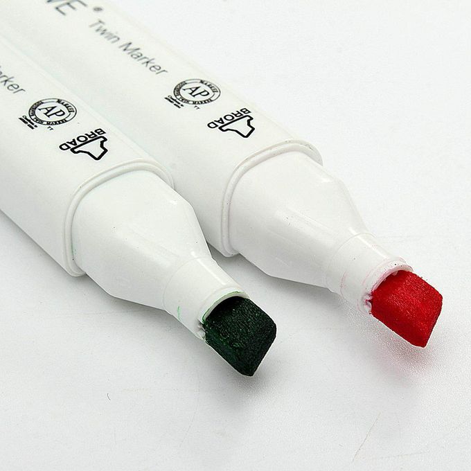 TouchFive Markers 60 Colors Broad Fine Sketch Pen White case