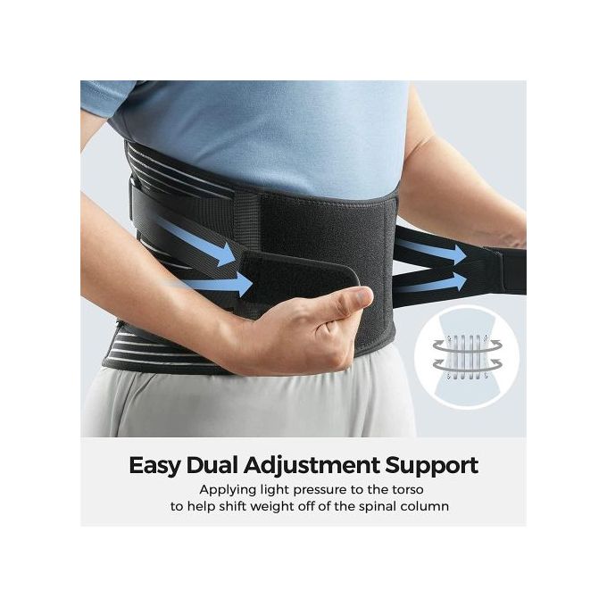 Adjustable Back Lumbar Support Belt With 6 Bone Waist Orthopedic Corset Men  Spine Decompression Waist Trainer Back Pain Relief