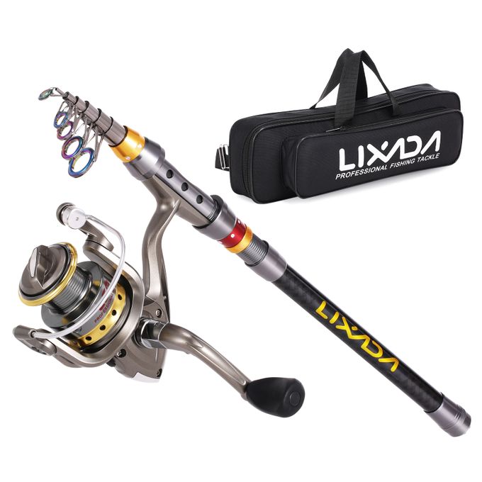 Lixada Portable Fishing Rod Reel Combo Full Kit 2.1 m Telescopic