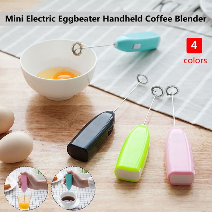 product_image_name-Generic-Electric Eggbeater Milk Frother Handheld Coffee Blender Egg Beater Kitchen Gadgets Stainless Steel 19000rpm Double Springs - Green/Blue/Black/Pink Green-1