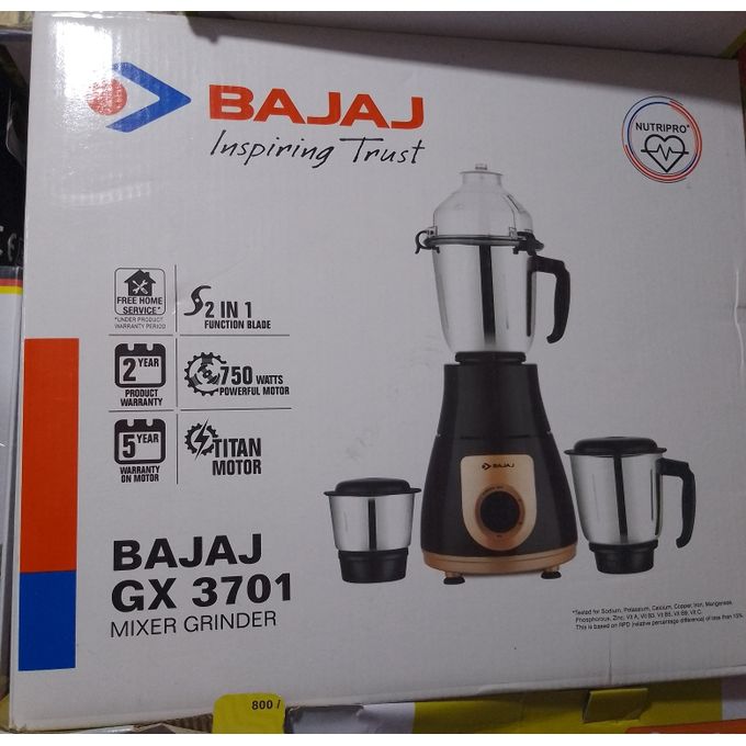 Bajaj GX 3701 750W Mixer Grinder Nutri Pro 3 Jars Black Jumia Nigeria