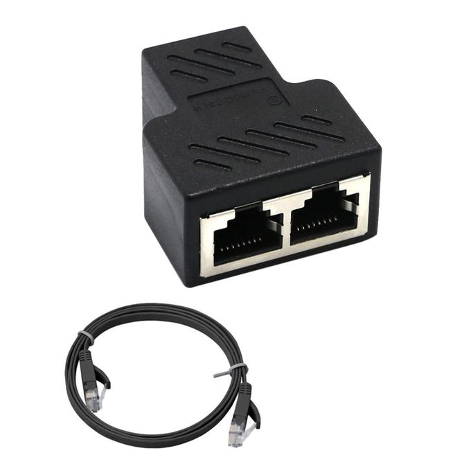 Generic Splitter Adapter 1 To 2 Ways Dual Female Port CAT 6 LAN Ethernet  Cable