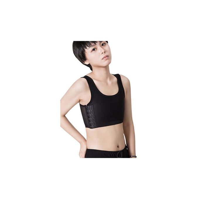 Fashion Women's Les Tomboy Slim Fit Short Vest Chest Binder Tops Plus Size Tomboy  Bra Intimates Breathable Buckle Breast Binder