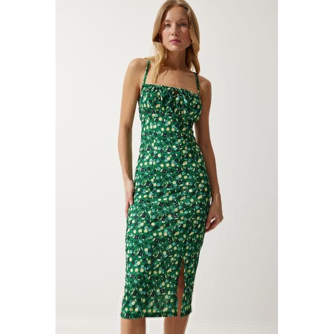 Knitted Casual Dress - Green