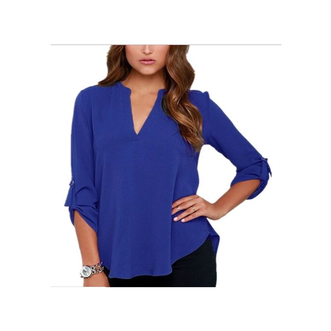 Fashion Fashion Chiffon Top Fashion Women Office Casual Loose V Neck ...