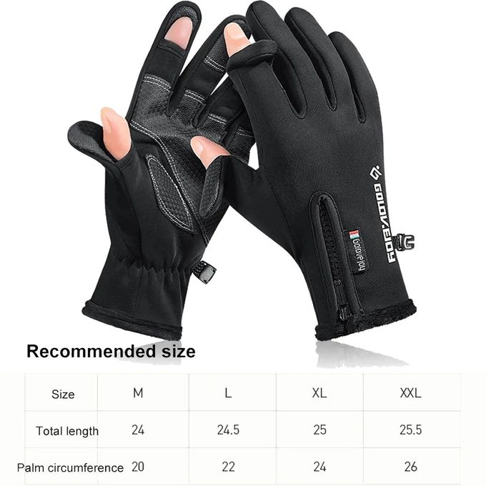 6 Styles Winter Fishing Gloves Waterproof Windproof 2 Finger Flip