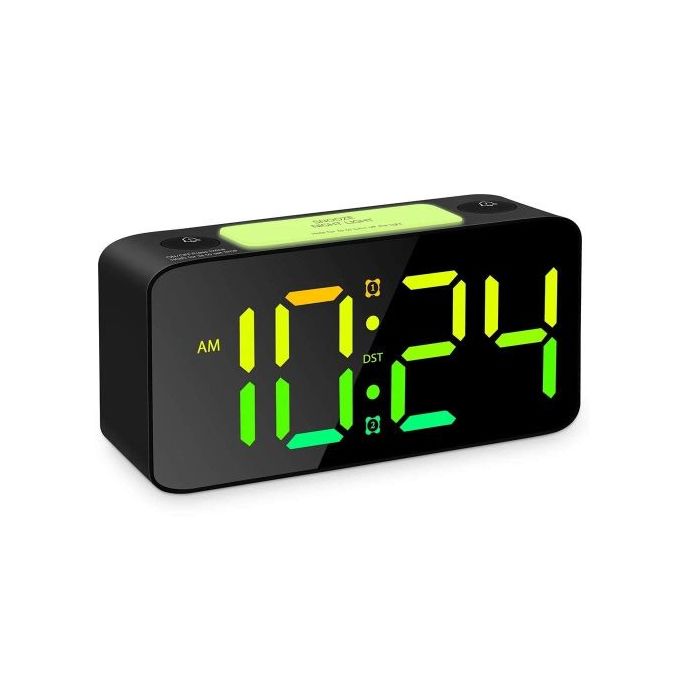 Generic Digital Table Clock - Black + RGB Colors