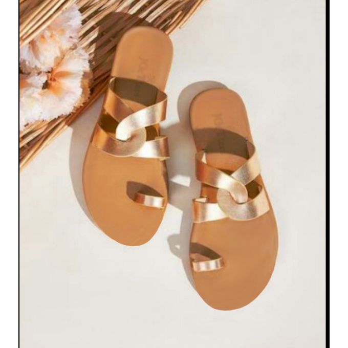 product_image_name-JGeTters-Ladies Flat Metallic Slippers - Rose Gold-1