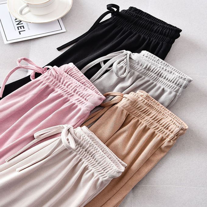 Fashion (Pink 1)New Autumn Women Chiffon Pants Wide Leg Pants High Waist  Long Loose Pants Palazzo Culottes Trousers Femme Pantalones Pant Skirt ACU