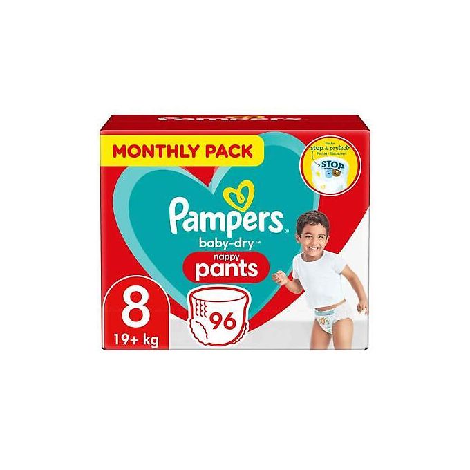 Pampers Baby Dry Nappy Pants Size 8, 96 Pack