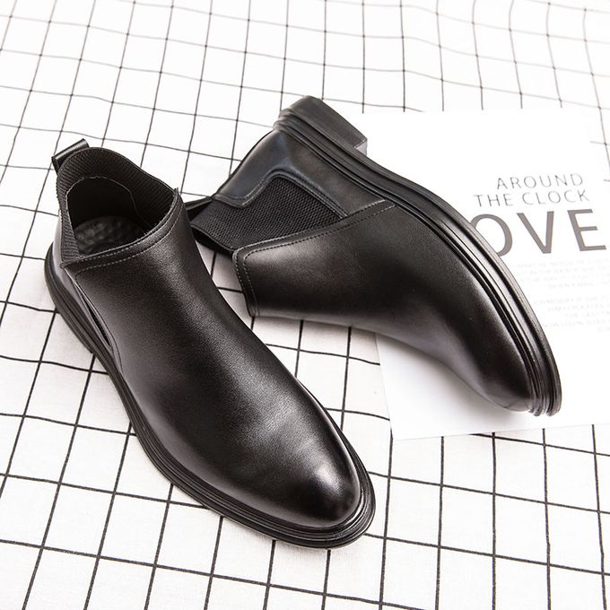 Fashion Gentlemen PU Leather Boots Mens Office Shoes Black | Jumia Nigeria