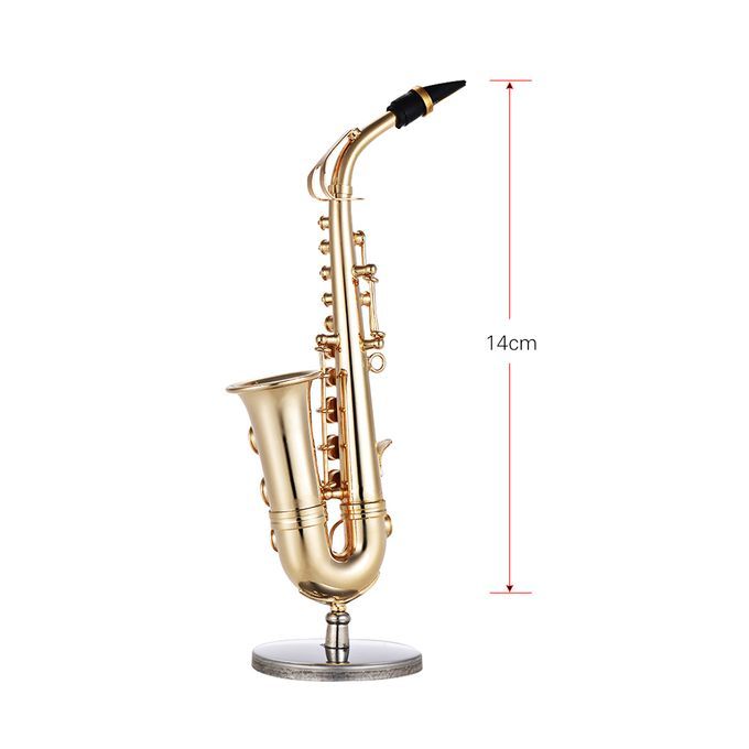 Generic Mini Brass Alto Saxophone Sax Model Exquisite Desktop