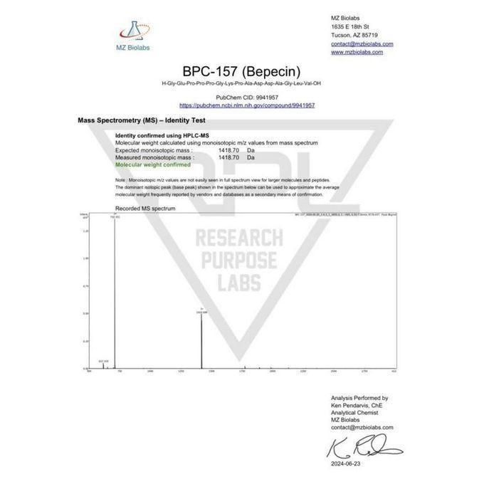 Rpl BPC-157 RESEARCH PEPTIDE 1,000 MCG (60 CAPS)