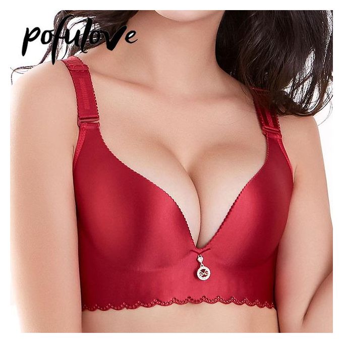 Plus Size Bras for Women Wire-Free Push-Up Bralettes Solid Print Rd2 95C 