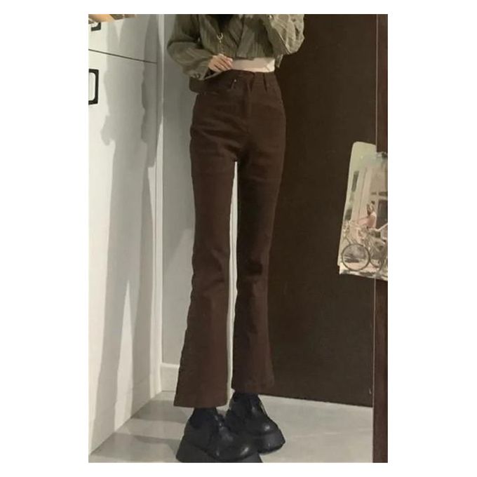 QXXKJDS Brown Flare Pants Women S Fashion Jeans Korean Style High Waisted  Women Black Classic Jeans Pants Women Plus Size QXXKJDS (Color : Brown, Size  : L) price in UAE,  UAE