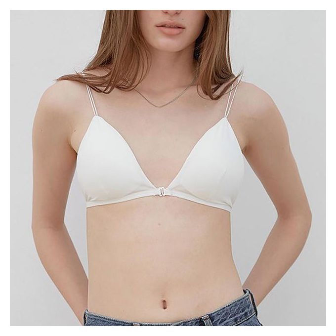 Bralette for Women Girls Teens Low Support Triangle V Neck Bra