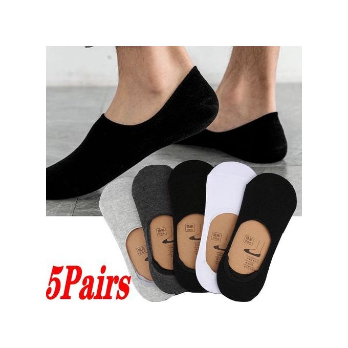 Fashion 5 Pairs Men's Men's Invisible Socks Summer Solid Color