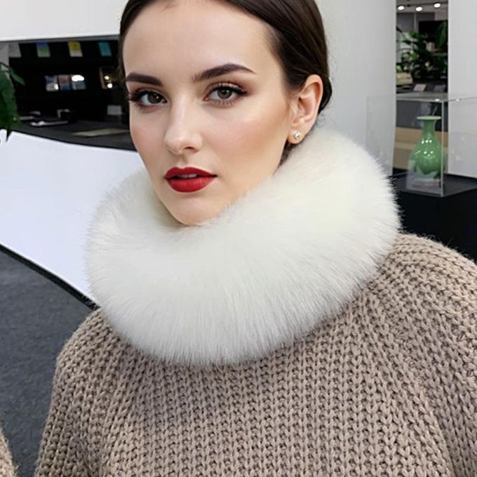 Cat Print Faux Fur Neck Warmer at ₹ 396 in Gurugram | ID