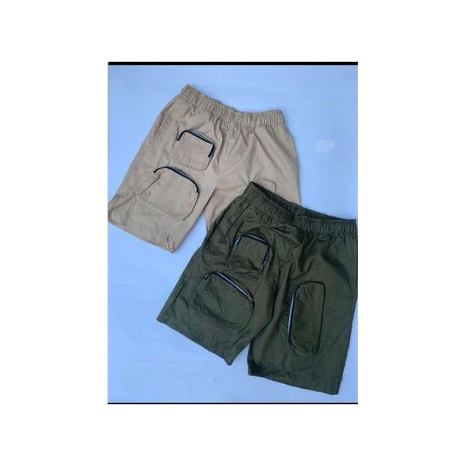 product_image_name-Fashion-2in1 Cargo Combat Shorts For Men And Women- Carton\ Army Green-1