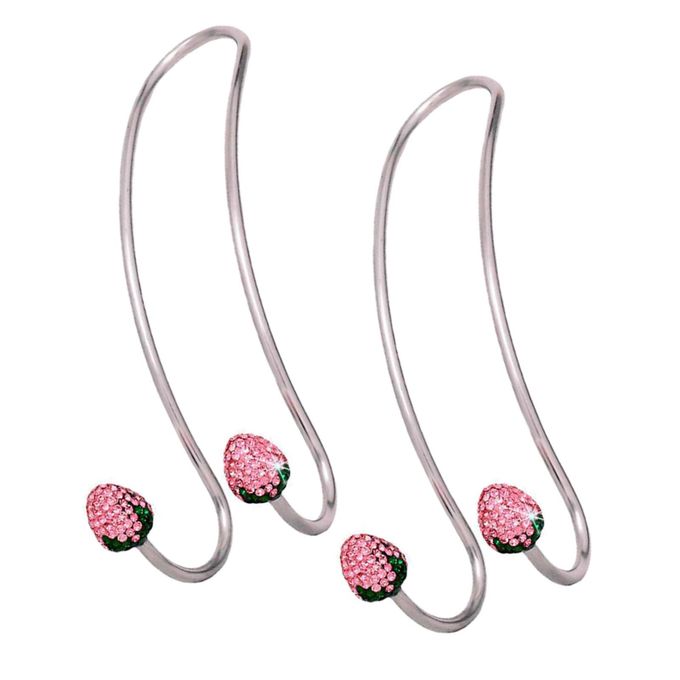 Generic 2PCS Universal Auto Car Headrest Hooks Rhinestones Bling Hanger Pink