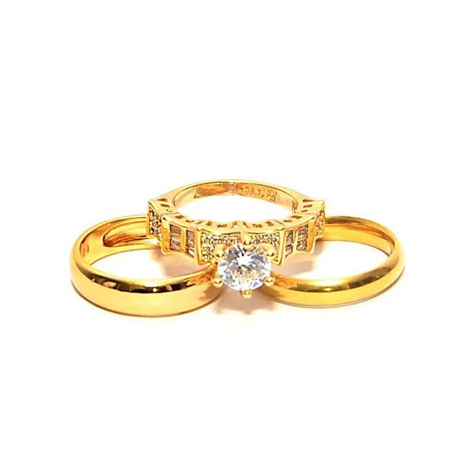 Fashion Exceptional Gold Plated Wedding Ring Set Jumia Nigeria